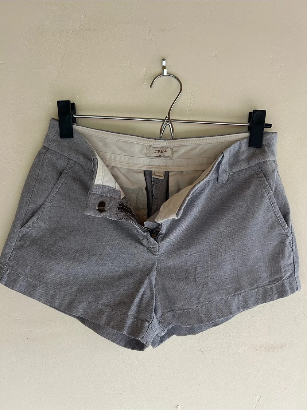 J. Crew Light Gray High-Rise Chino Shorts